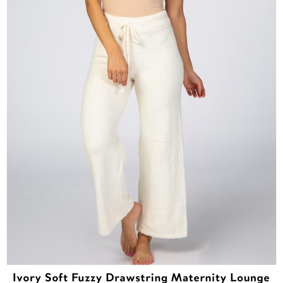 Pinkblush Soft Fuzzy Drawstring Maternity Pants - Picture 3 of 4